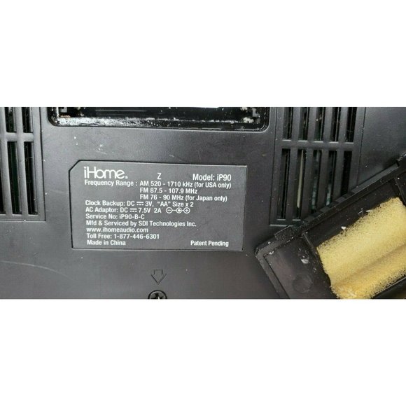 iHome Model Ip90 am/FM alarm Clock Radio For IPhones Docking Station - Picture 8 of 11